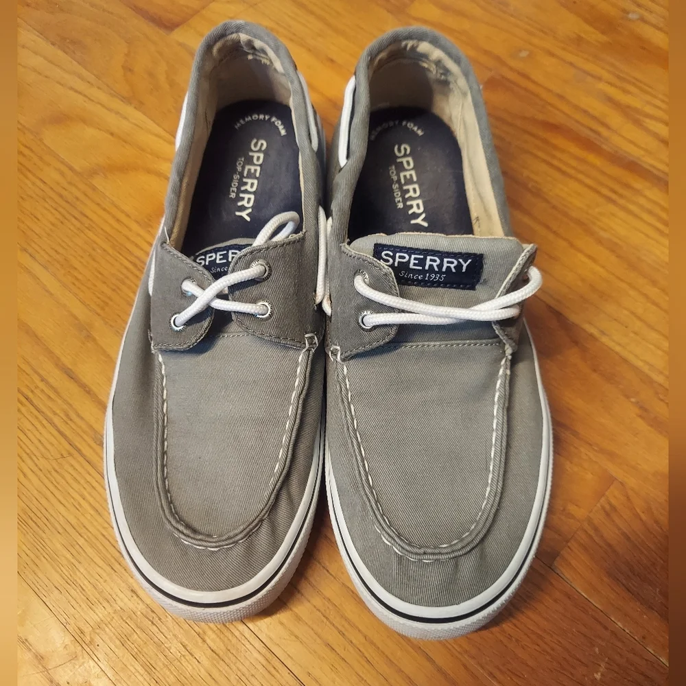 Sperry Men's Charcoal Boat Shoes, Size 10